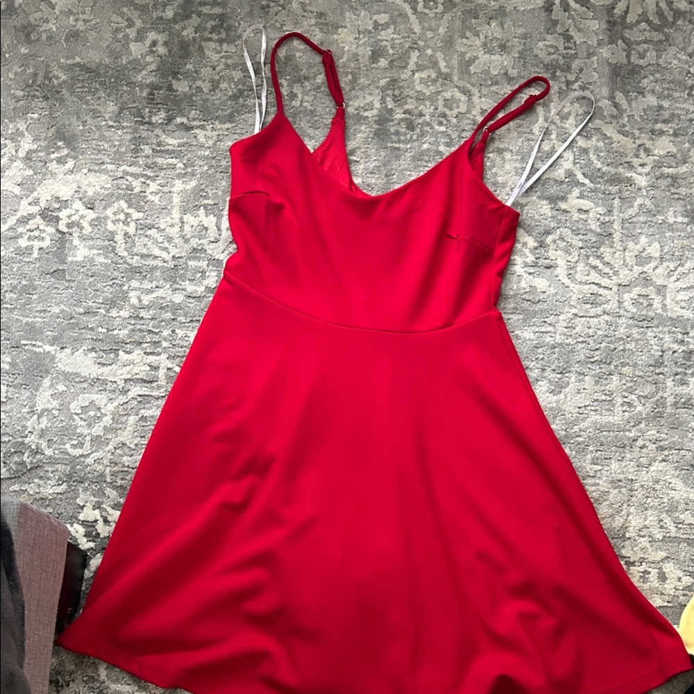 Lulu's Vibrant Red Skater Dress